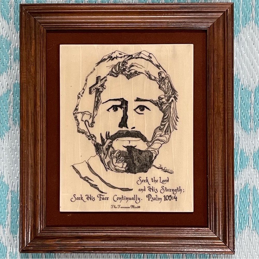 COPY - vintage 1986 Face of Christ - artist: Joe Castillo - etching by Tennesse…